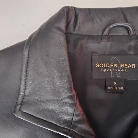 Golden Bear Women Classic Mid Length Genuine Leather jacket black large - Picture 3 of 6